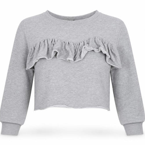 Missguided Womens Grey   Pullover Sweatshirt Size 10  - CROPPED