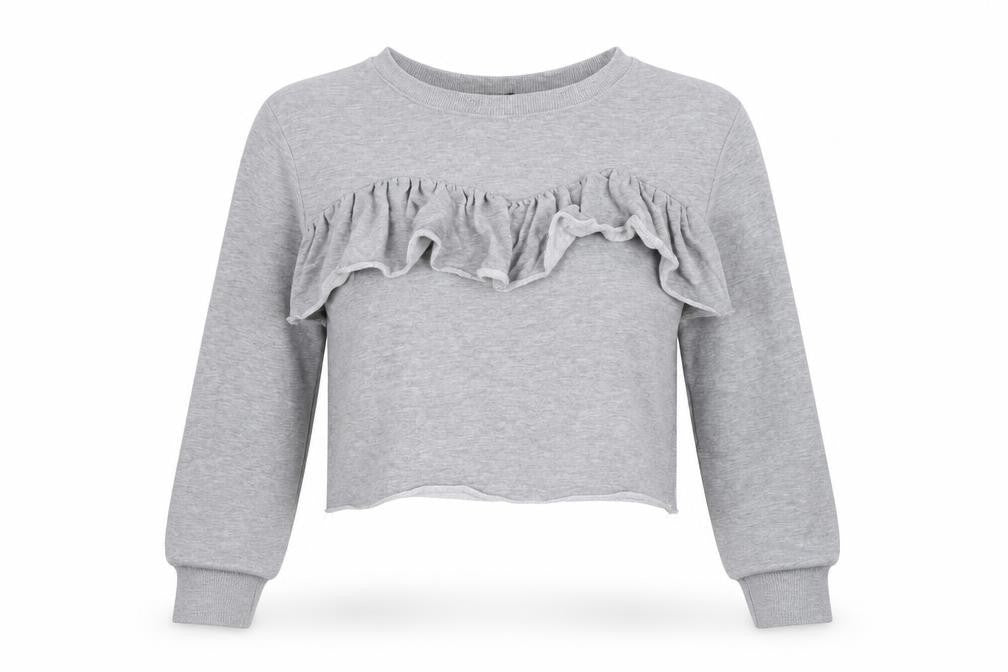 Missguided Womens Grey   Pullover Sweatshirt Size 10  - CROPPED