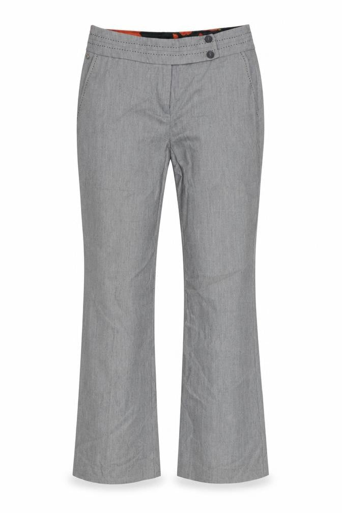 Per Una Womens Grey Geometric  Trousers  Size 10 L27 in