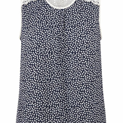 Be Beau Womens Black Polka Dot  Basic Blouse Size 12