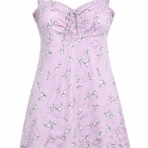 Kai Womens Purple   A-Line  Size S  - Cherry Print