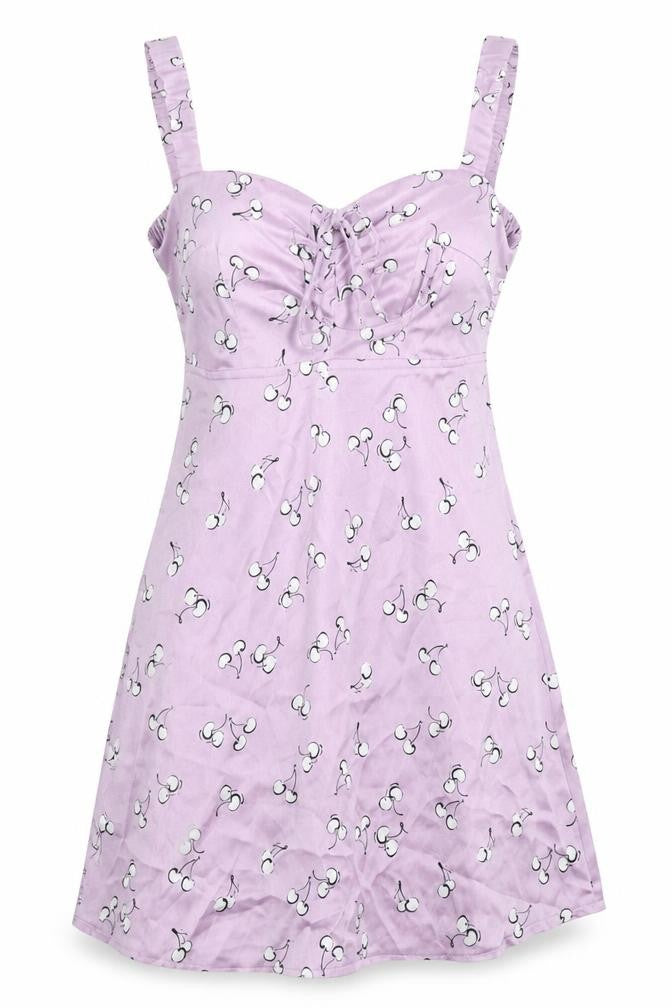 Kai Womens Purple   A-Line  Size S  - Cherry Print