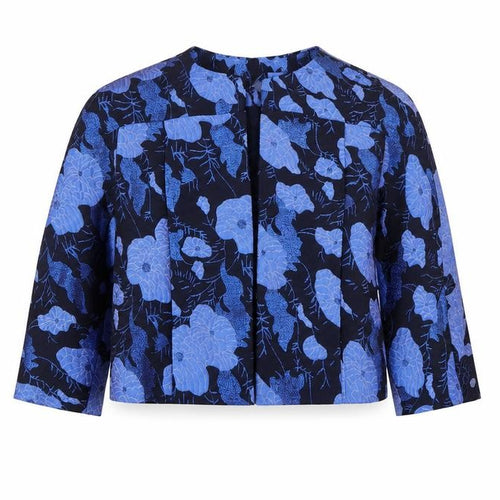 La Redoute Womens Blue Floral  Overcoat Coat Size 8