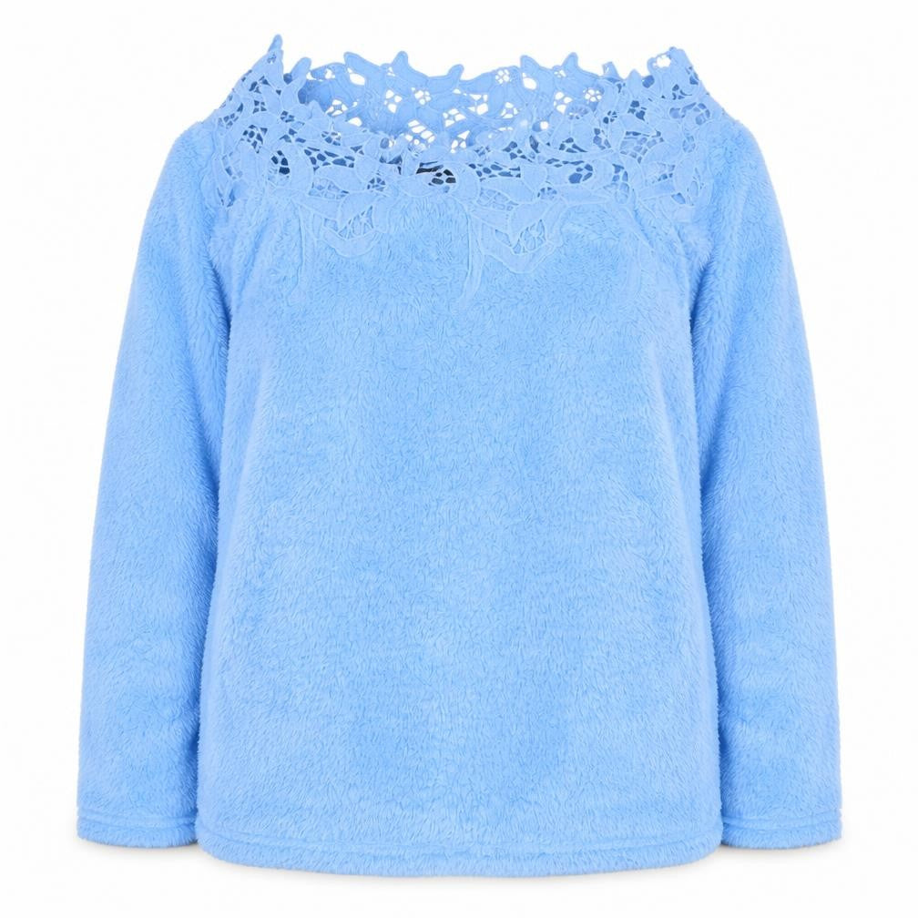 Zanzea Womens Blue   Pullover Sweatshirt Size XL