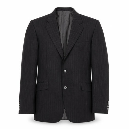 Front view of JAG men’s grey striped jacket suit jacket, size L
