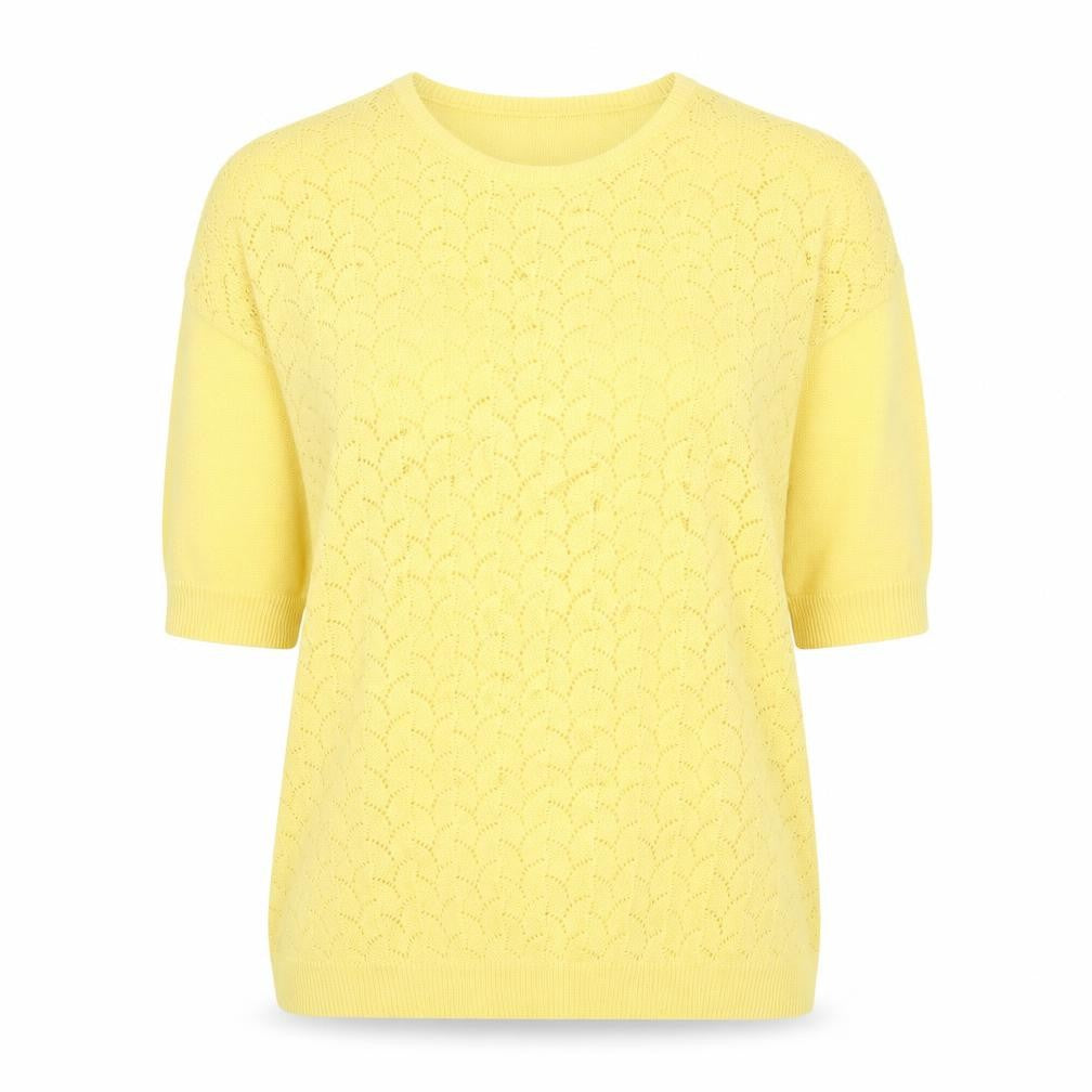 Damart Womens Yellow  Knit Pullover Jumper Size 16