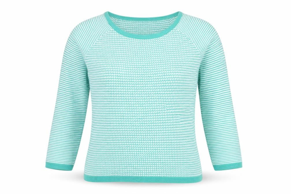 Marks and Spencer Womens Green Striped Knit Pullover Jumper Size 12