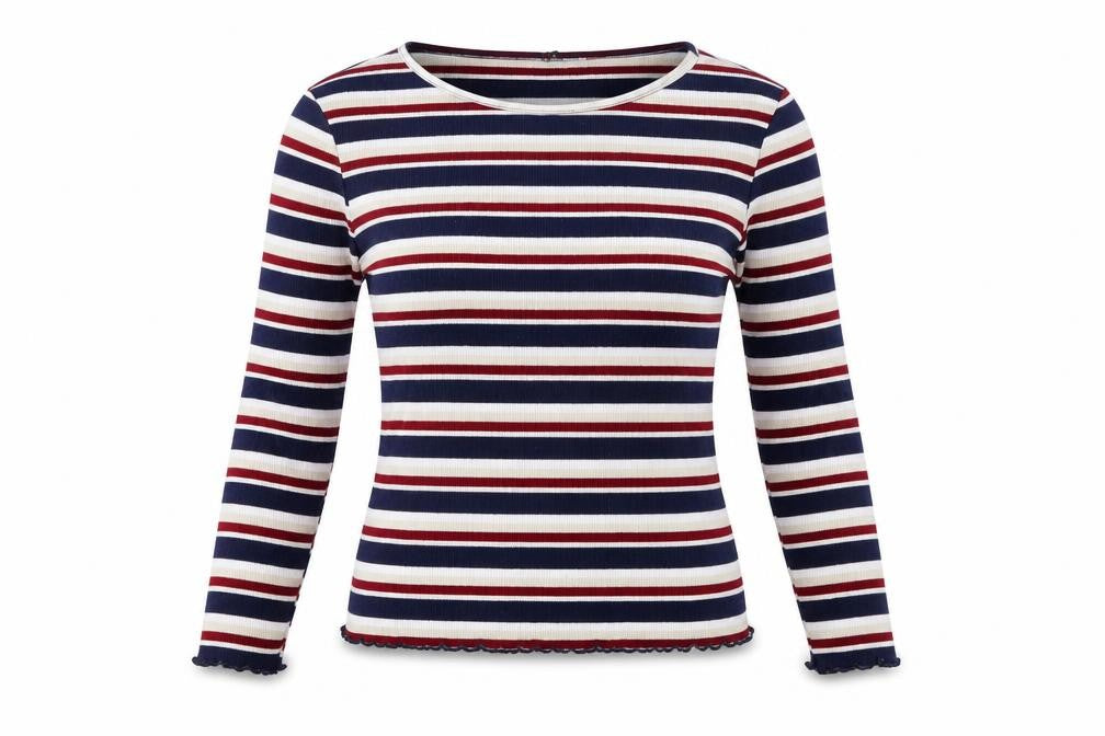 Front view of H&M women’s blue striped jumper, size L