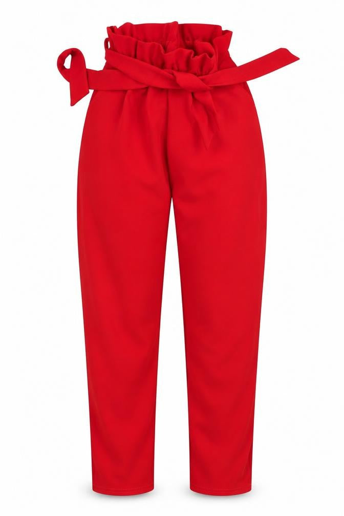 Stylewise Womens Red   Trousers  Size 8 L26 in