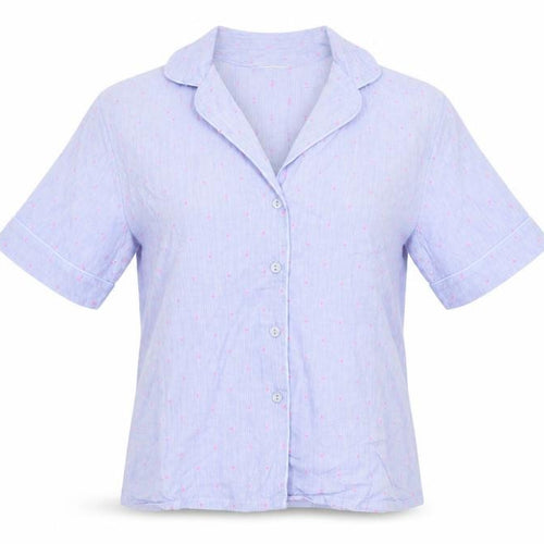 Marks and Spencer Womens Blue Polka Dot  Top Pyjama Top Size 8