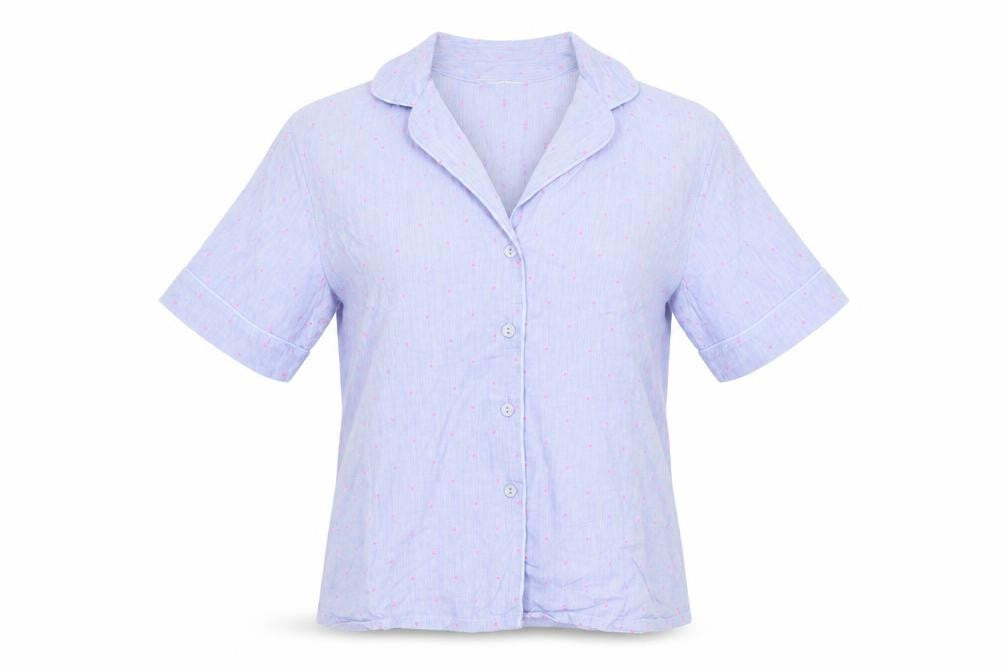 Marks and Spencer Womens Blue Polka Dot  Top Pyjama Top Size 8