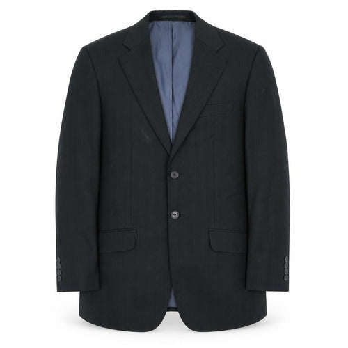 George Mens Blue Striped  Jacket Suit Jacket Size S
