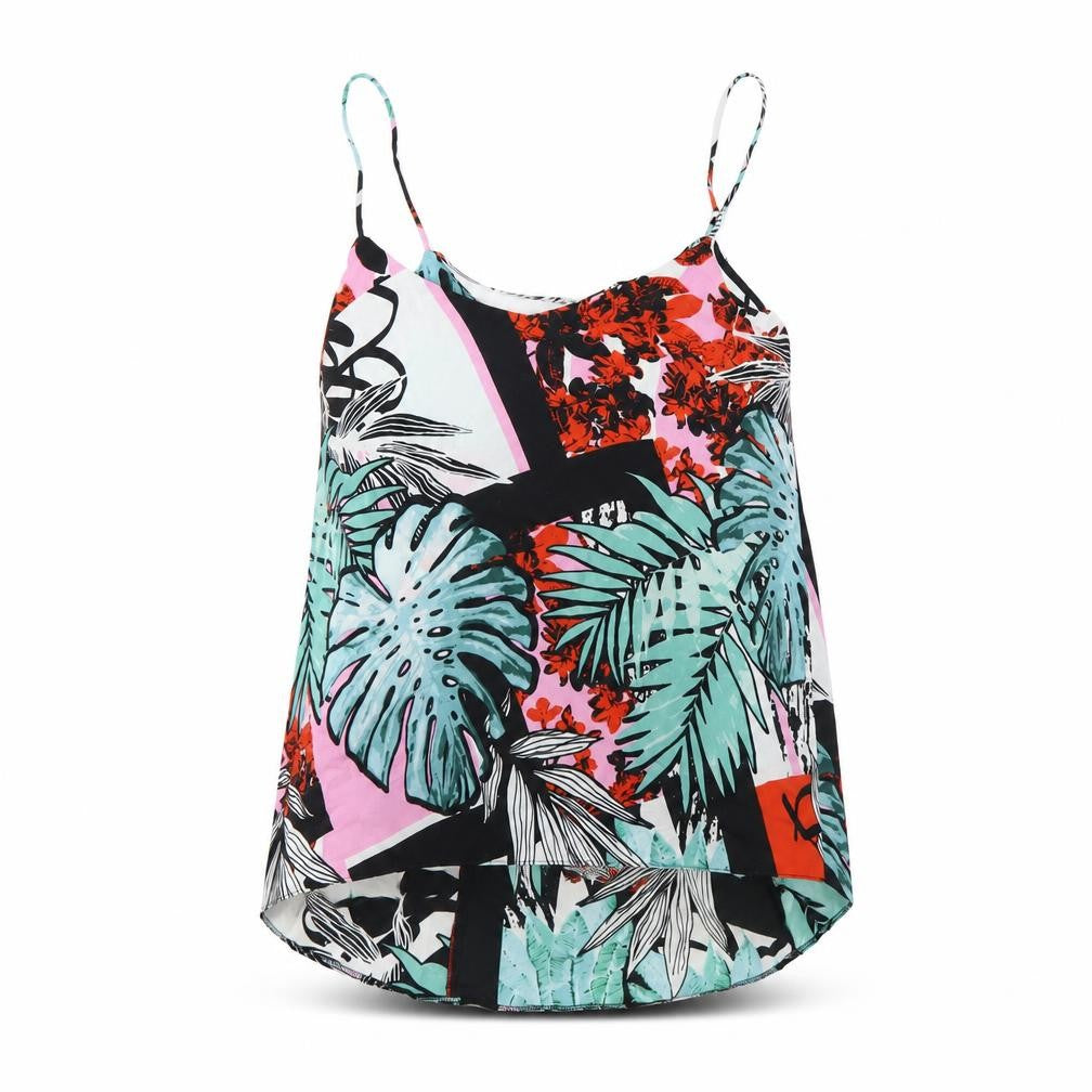 Lispy Womens Blue Floral  Basic Tank Size 10