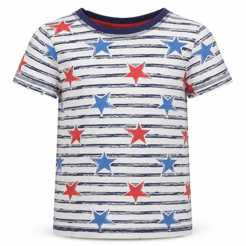 TU Girls White Striped  Basic T-Shirt Size 5-6 Years