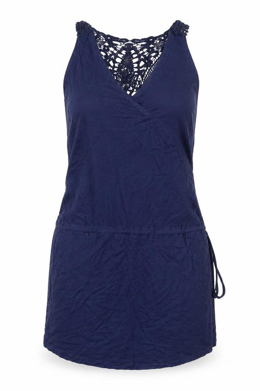 Front view of Formula women’s blue tank dress, size UK 12
