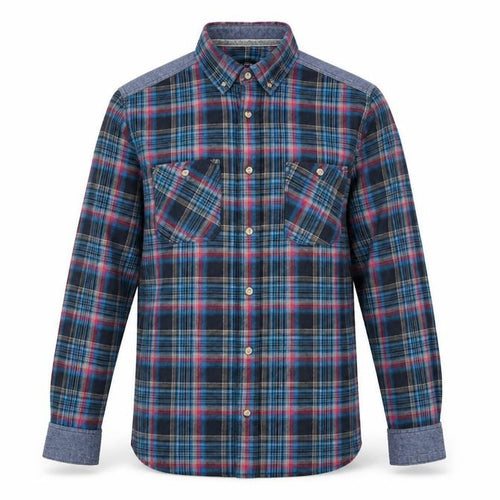 F&F Mens Blue Check   Button-Up Size S