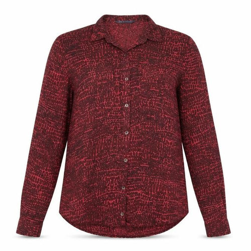 Garfield & Marks Womens Red Animal Print  Basic Blouse Size 8