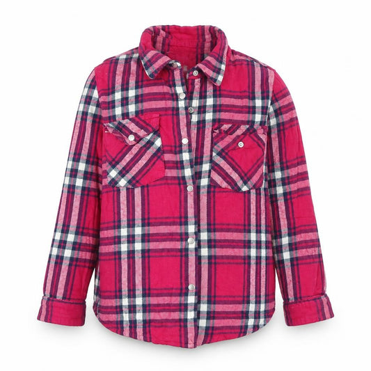 Front view of yD girls’ red jacket, size 7-8, years