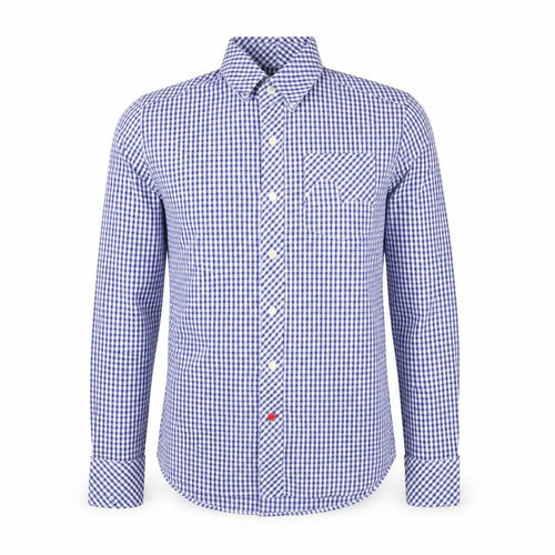 Preworn Mens Blue Check   Button-Up Size S