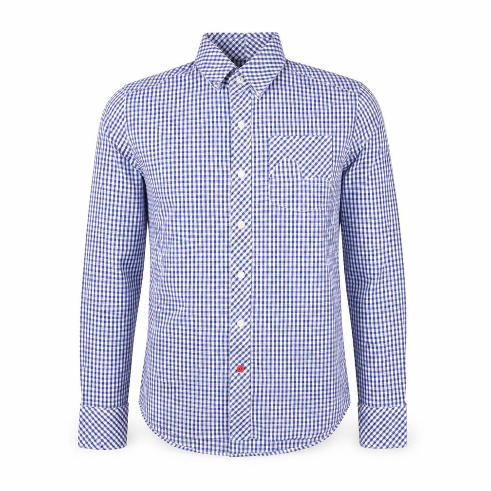 Preworn Mens Blue Check   Button-Up Size S