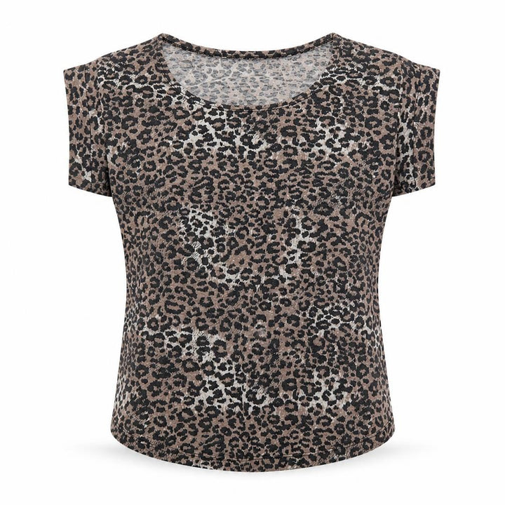 New Look Womens Beige Animal Print  Basic T-Shirt Size 8
