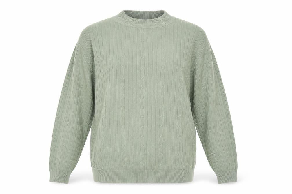 Design Essentials Womens Green  Knit Pullover Jumper Size M