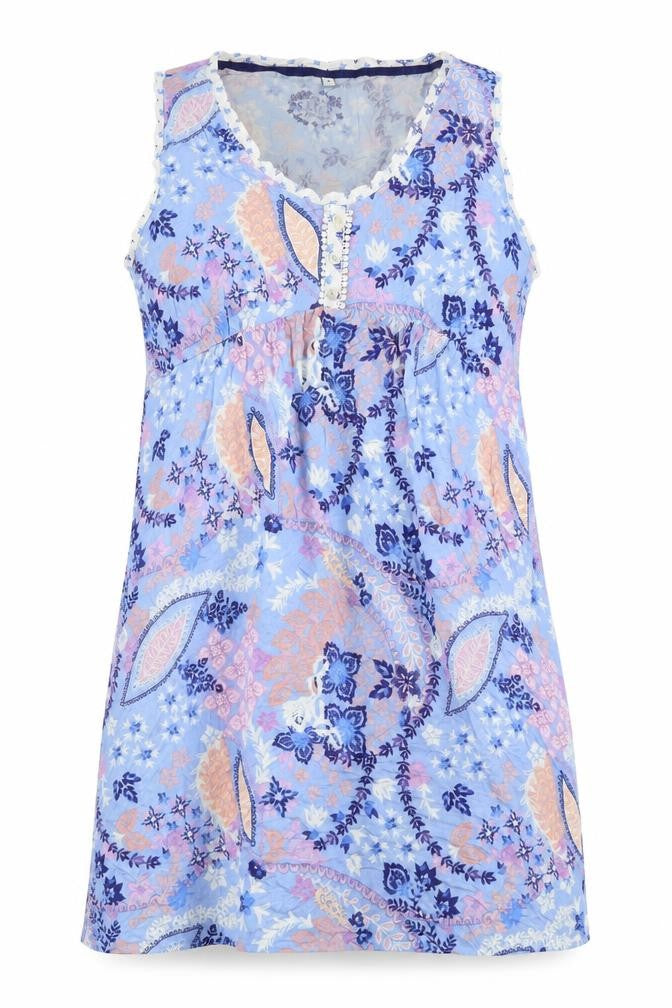 Debenhams Womens Blue Geometric  Top Dress Size 14