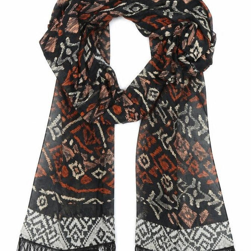 Preworn Womens Black Geometric   Shawl/Wrap
