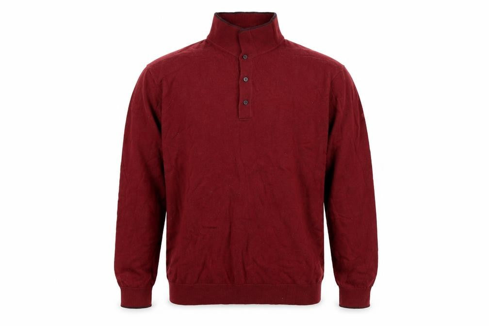 Marks and Spencer Mens Red   Henley Sweatshirt Size M