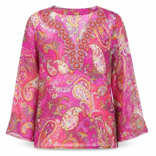kanizhka Womens Pink Floral  Basic Blouse Size L