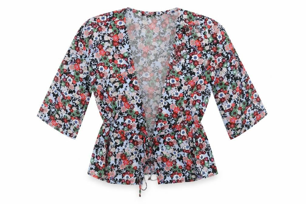 Topshop Womens Grey Floral  Cardigan Jumper Size 8