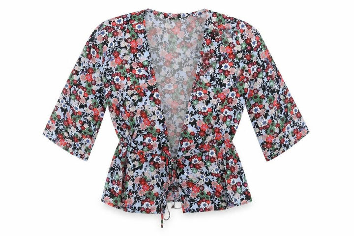 Topshop Womens Grey Floral Cardigan Jumper Size 8