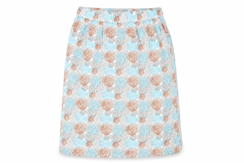 Preworn Womens Blue Floral  A-Line Skirt Size 14