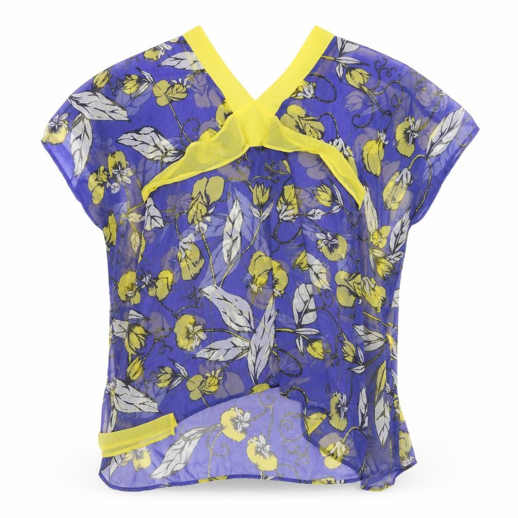 David Womens Blue Floral  Cardigan Jumper One Size