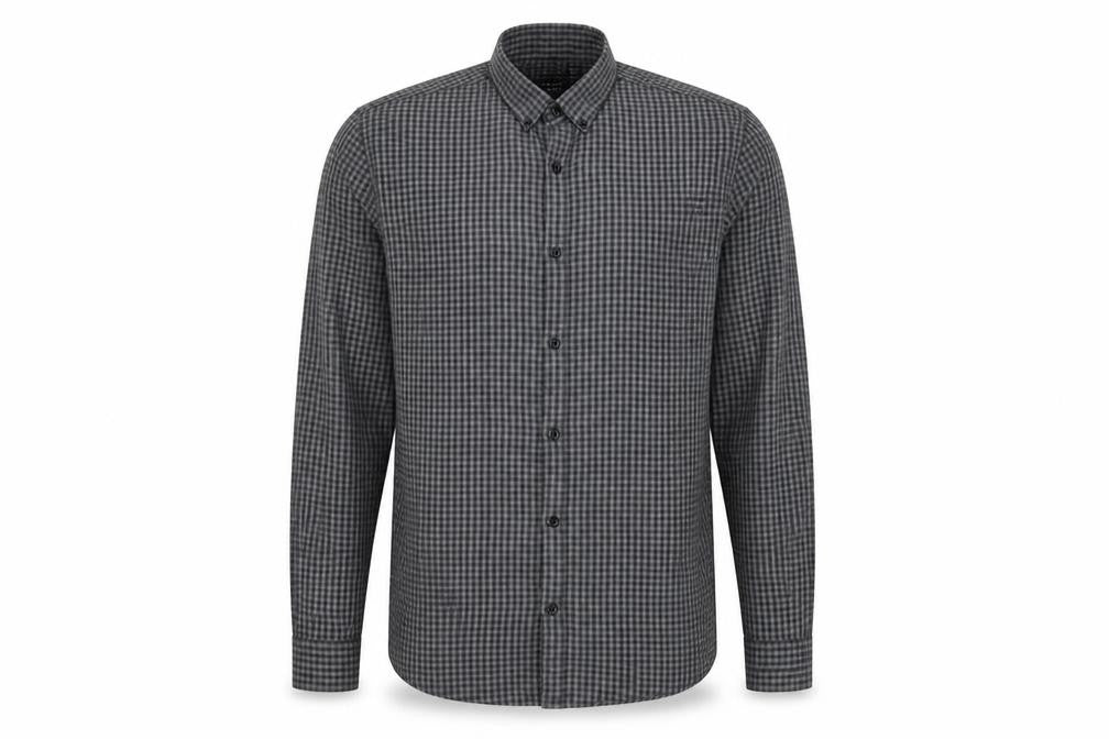 Cedar Wood State Mens Grey Check   Button-Up Size 14.5
