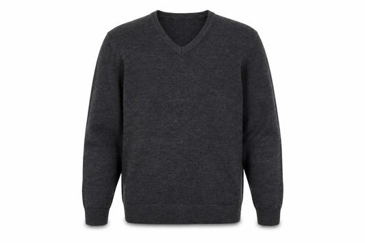 Front view of Hutson Harbour men’s grey knit jumper, size L