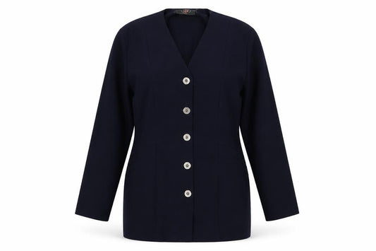 Front view of Ego women’s blue jacket, size UK 12