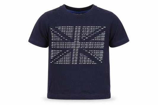 Front view of Rebel boys’ blue basic t-shirt, size 6-7, years