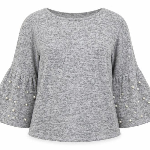 Bellambia Womens Grey  Knit Pullover Jumper Size M  - Flared Sleeves