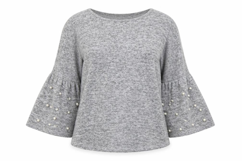 Bellambia Womens Grey  Knit Pullover Jumper Size M  - Flared Sleeves