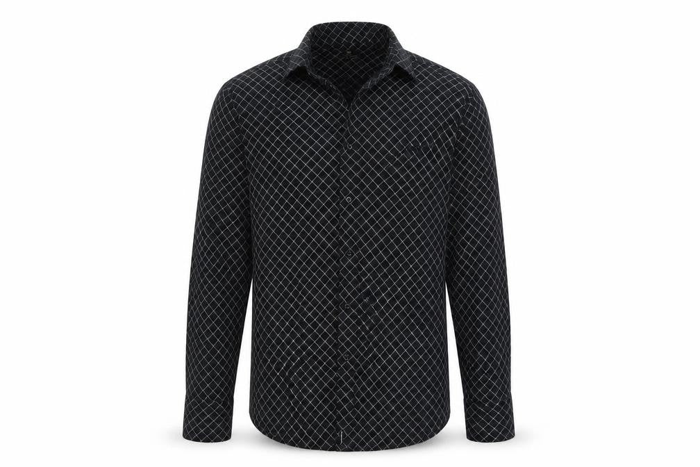 outrage Mens Black Argyle/Diamond   Button-Up Size M
