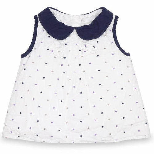 TU Girls White Polka Dot  Tunic T-Shirt Size 2-3 Years