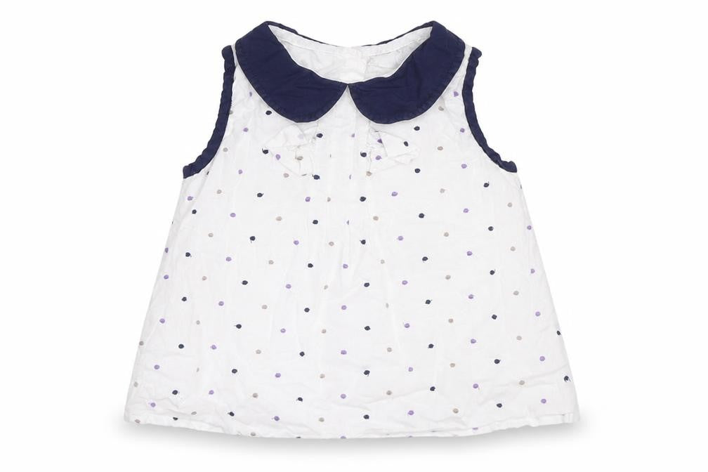 TU Girls White Polka Dot  Tunic T-Shirt Size 2-3 Years