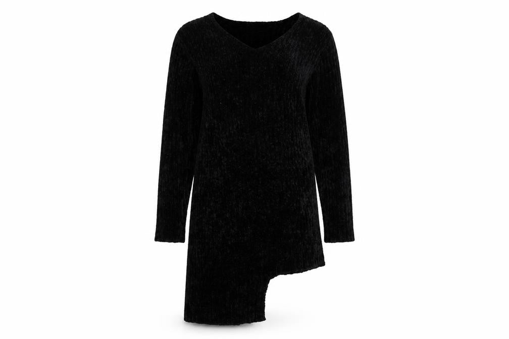 SLY Womens Black Striped Knit Jumper Dress  One Size  - Asymmetric