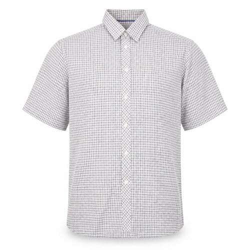 Marks and Spencer Mens White Plaid   Button-Up Size L