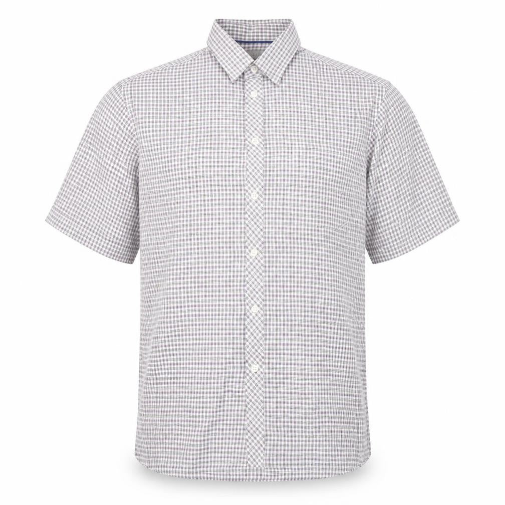 Marks and Spencer Mens White Plaid   Button-Up Size L
