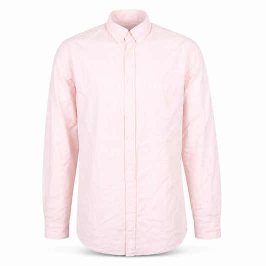 Front view of uni men’s pink dress shirt, size S