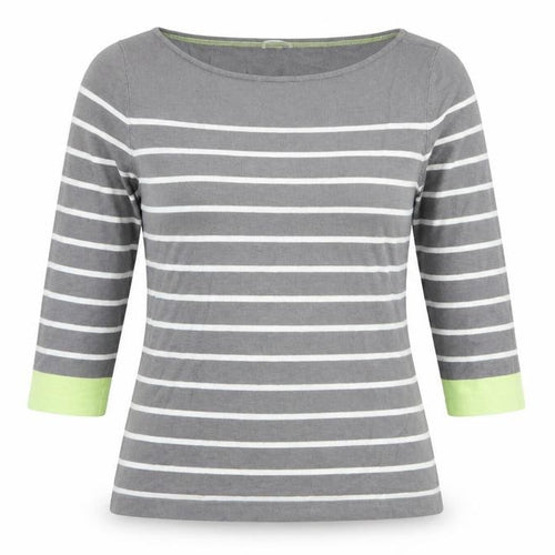 Street One Womens Grey Striped  Basic T-Shirt Size 12