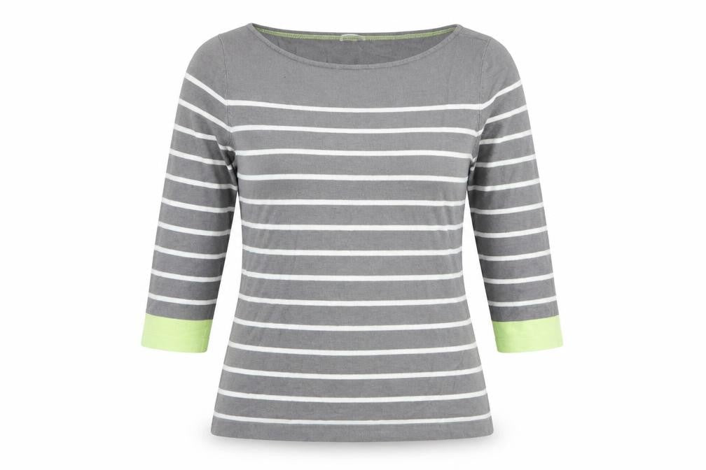 Street One Womens Grey Striped  Basic T-Shirt Size 12