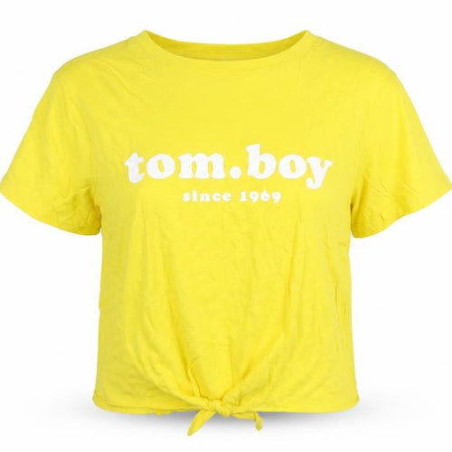 Divided Womens Yellow   Cropped T-Shirt Size S